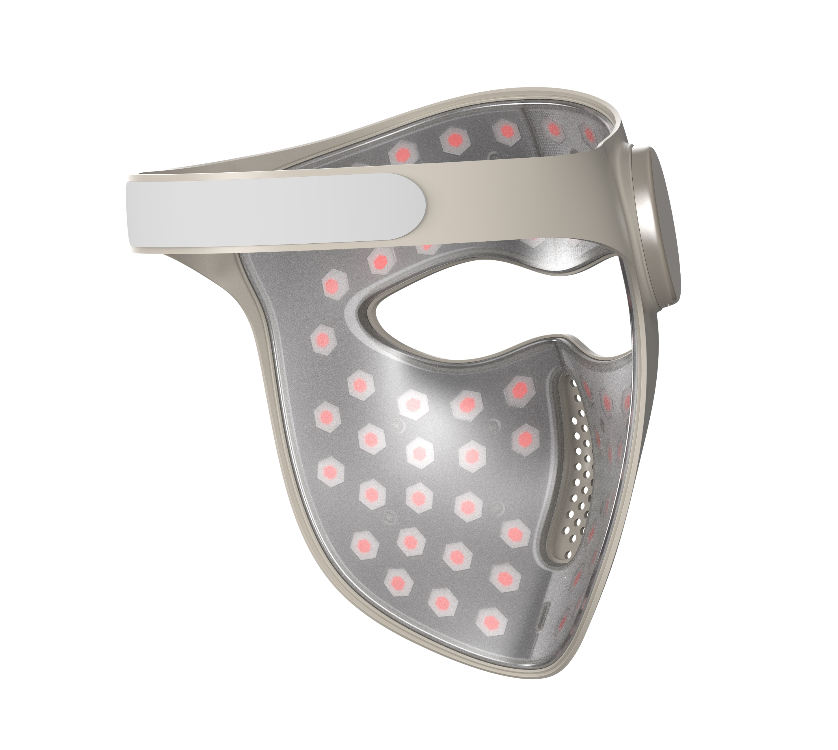 LED 3D Phototherapy Mask side view showcasing its innovative design and light therapy features.