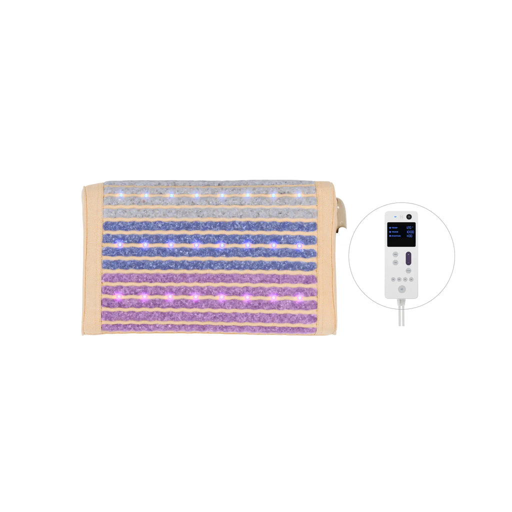 HealthyLine Rainbow Chakra Infrared Pillow with far infrared heat and control panel for comfort and recovery.