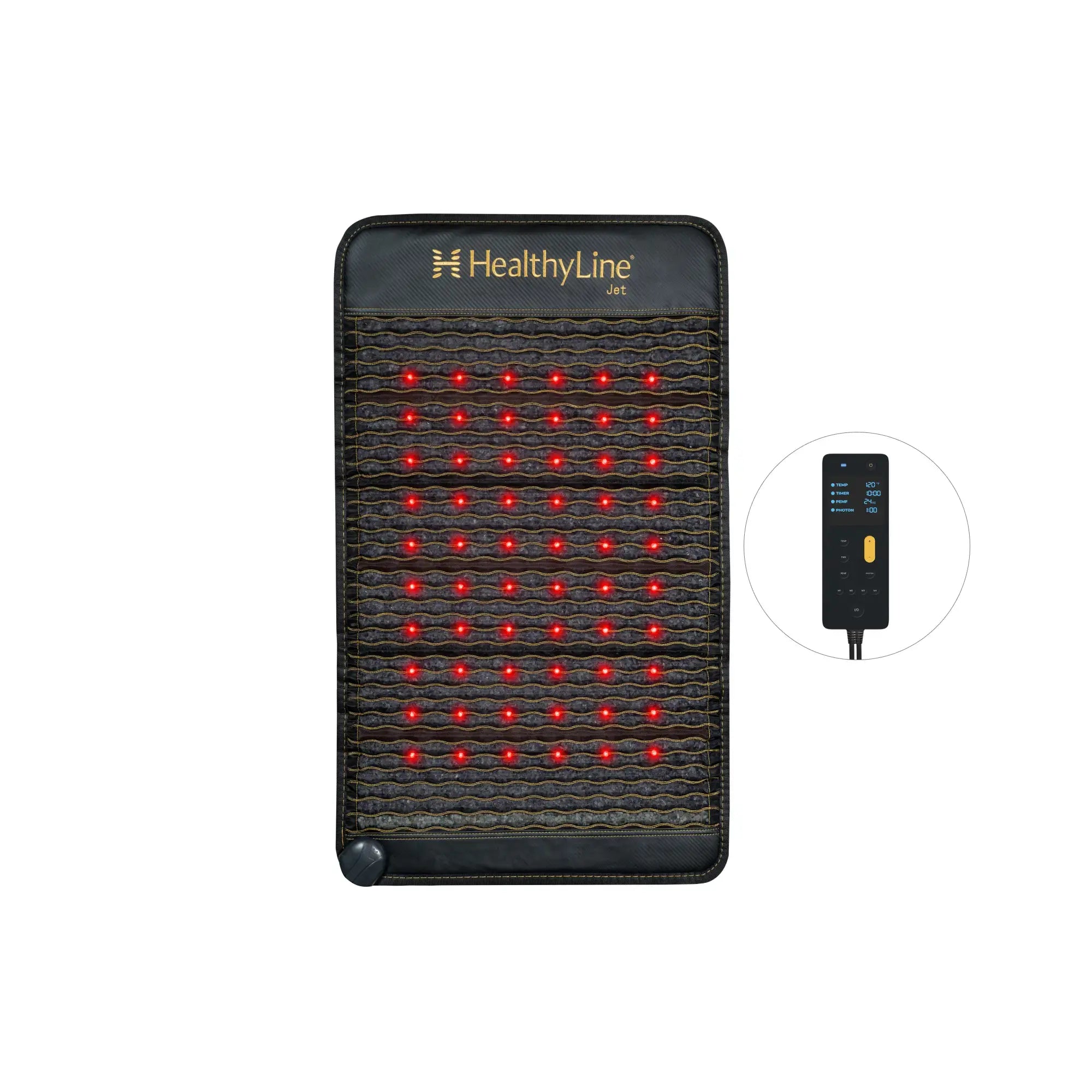 Healthyline PEMF Far Infrared Heating Mat with red lights and control panel