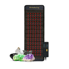 Healthyline PEMF Far Infrared Heating Mat with crystals and remote control for wellness and therapy.