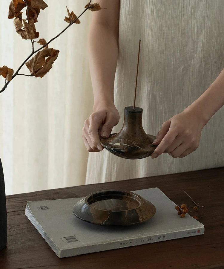 Travertine Incense Holder