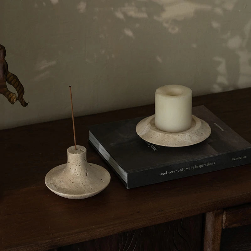 Travertine Incense Holder