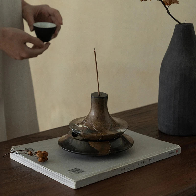 Travertine Incense Holder