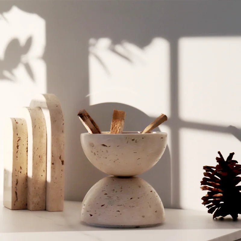 Travertine Sphere Incense Burner