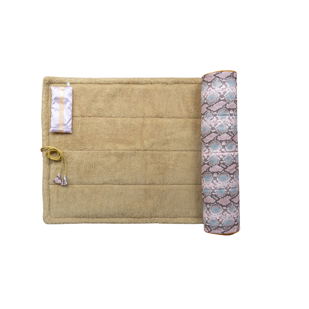 Holistic Silk luxury Yoga Rug Mat with soft texture and stylish design, perfect for yoga practice and relaxation.