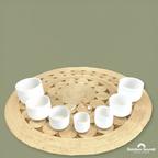 Golden Chakra Set of 7 White Crystal Sound Bowls