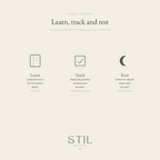 Infographic illustrating the Calm Set: Learn, Track, and Rest for a calmer nervous system.