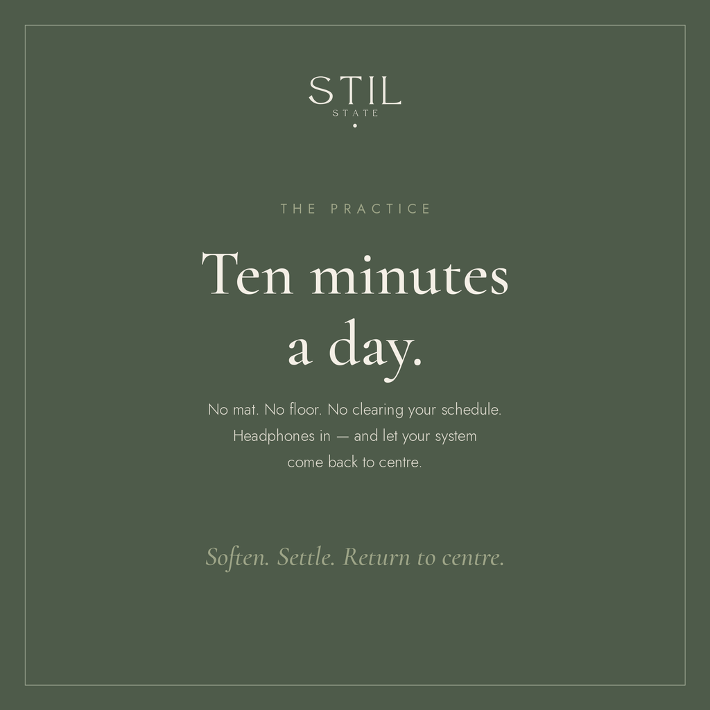 Image promoting The Reset Sessions: practice ten minutes a day to soften, settle, and return to centre.