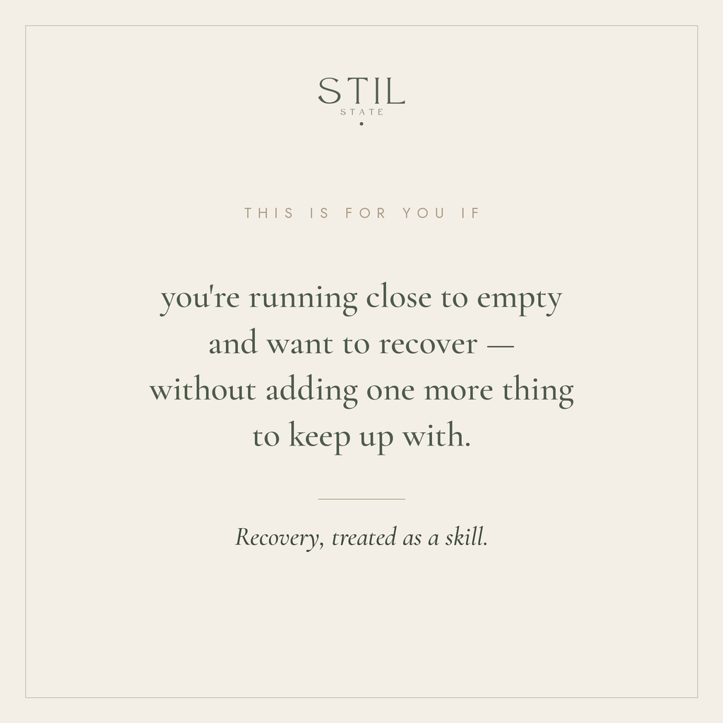 Image promoting recovery as a skill for those feeling close to empty and seeking to rejuvenate.