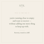 Image promoting recovery as a skill for those feeling close to empty and seeking to rejuvenate.