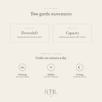 Image illustrating The Journey: Two gentle movements, Downshift and Capacity, with daily anchors for mindfulness.