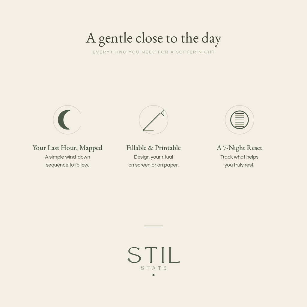 The Wind-Down features a gentle night ritual with tools for a softer close to the day and restful sleep.